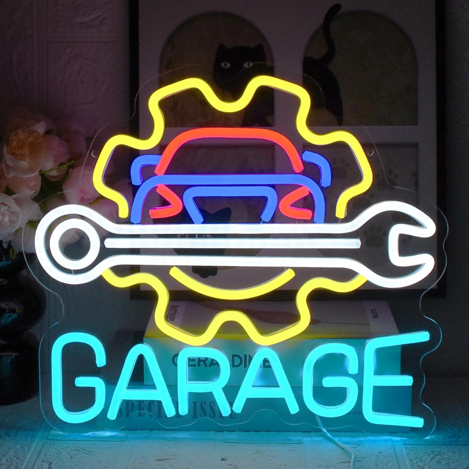 Auto Repair Shop - ป้ายไฟนีออนสำหรับโรงรถ ใช้พลังงานจาก USB ไฟ LED ปรับความสว่างได้