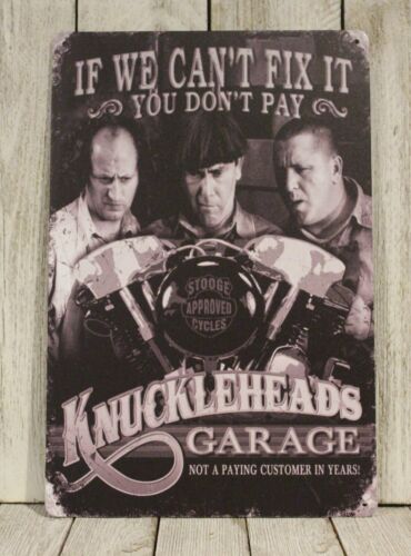 Auto Repair Shop - ป้ายโลหะร้าน Knuckleheads Garage 3 Three Stooges