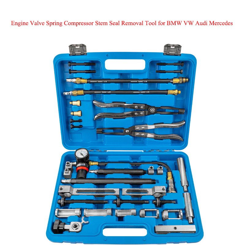 Spring Compressor Tool - ชุดบริการหัวกุญแจชุดกล่องเครื่องมือเปลี่ยนติดตั้งตัวถอดสปริงวาล์ว