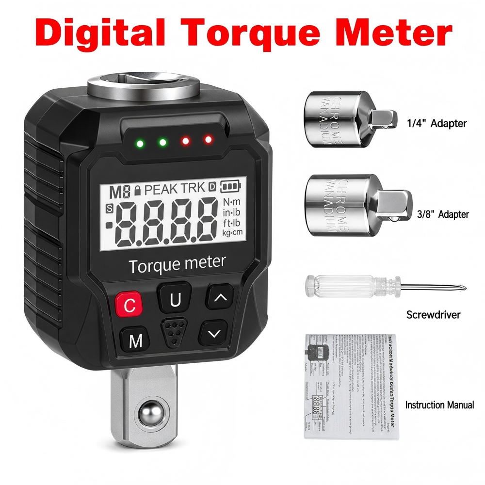 Torque Wrench Digital - อะแดปเตอร์ประแจแรงบิดดิจิตอล 17-340 นิวตันเมตร ขนาด 1/4 3/8