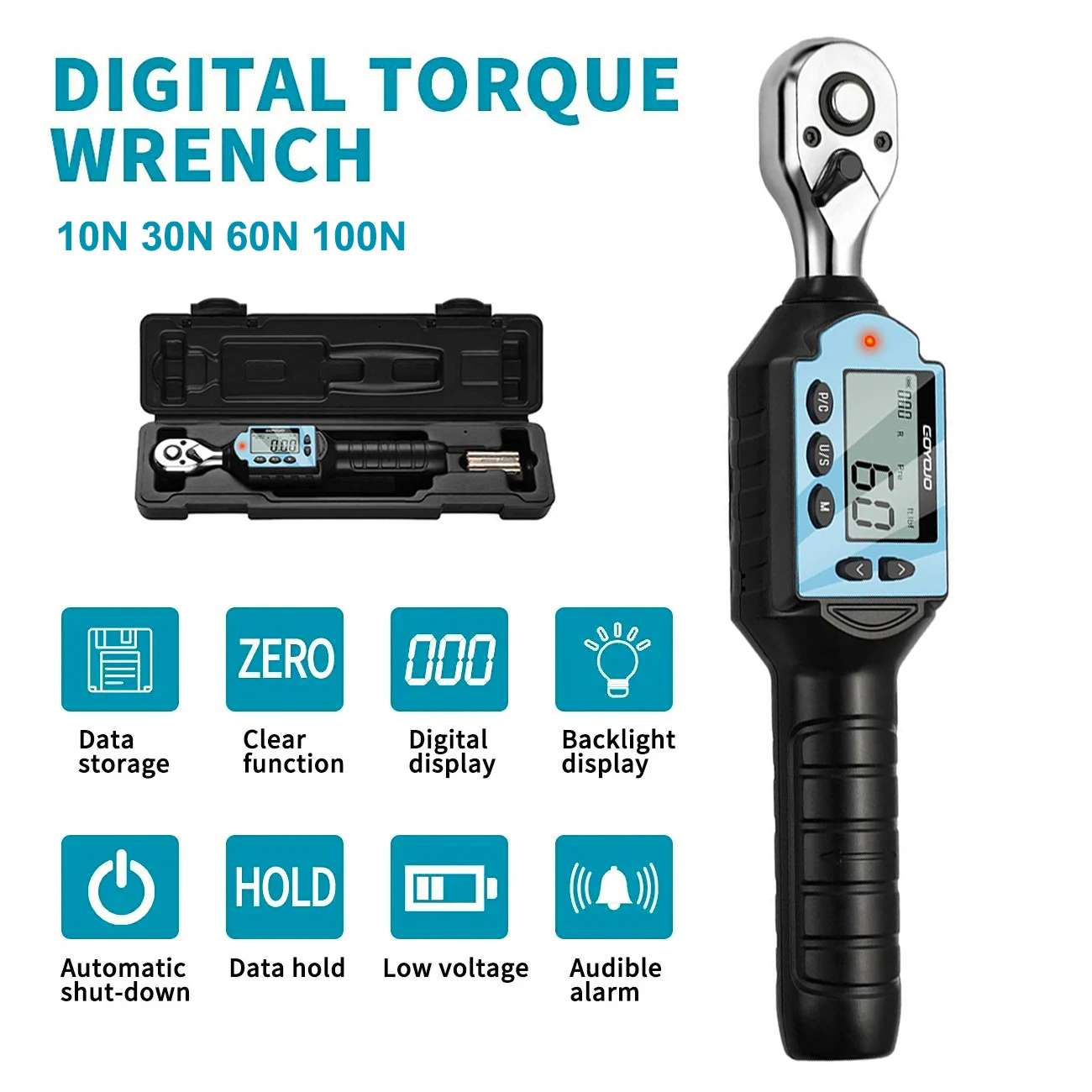 Torque Wrench Digital - 1/2 3/8 1/4ประแจวัดแรงบิดแบบดิจิตอลหัววงล้อแบบสองทิศทางมืออาชีพในการปรับระดับอุปกรณ์ทำมือซ่อมจักรยาน