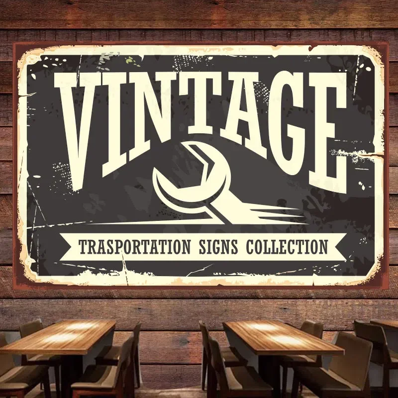 Auto Repair Shop Banners - VINTAGE TRASPORTATION ร้องเพลงคอลเลกชันรถยนต์โปสเตอร์ภาพวาดผนังตกแต่งแบนเนอร์สําหรับโรงรถ Auto Repair Shop