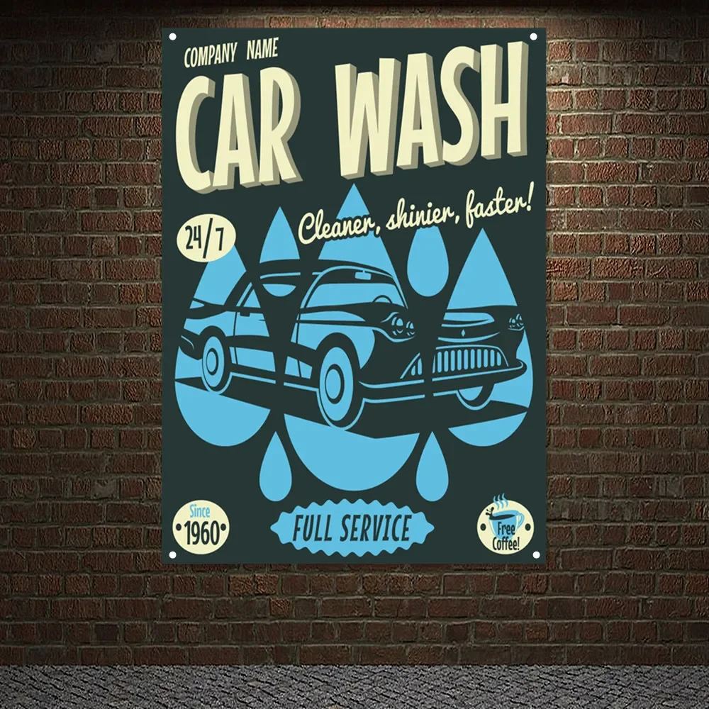 Auto Repair Shop Banners - Vintage ล้างรถ FULL SERVICE & ซ่อมโปสเตอร์