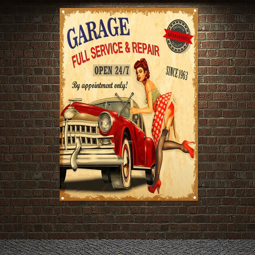 Auto Repair Shop Banners - Vintage รถ Full SERVICE & REPAIR
