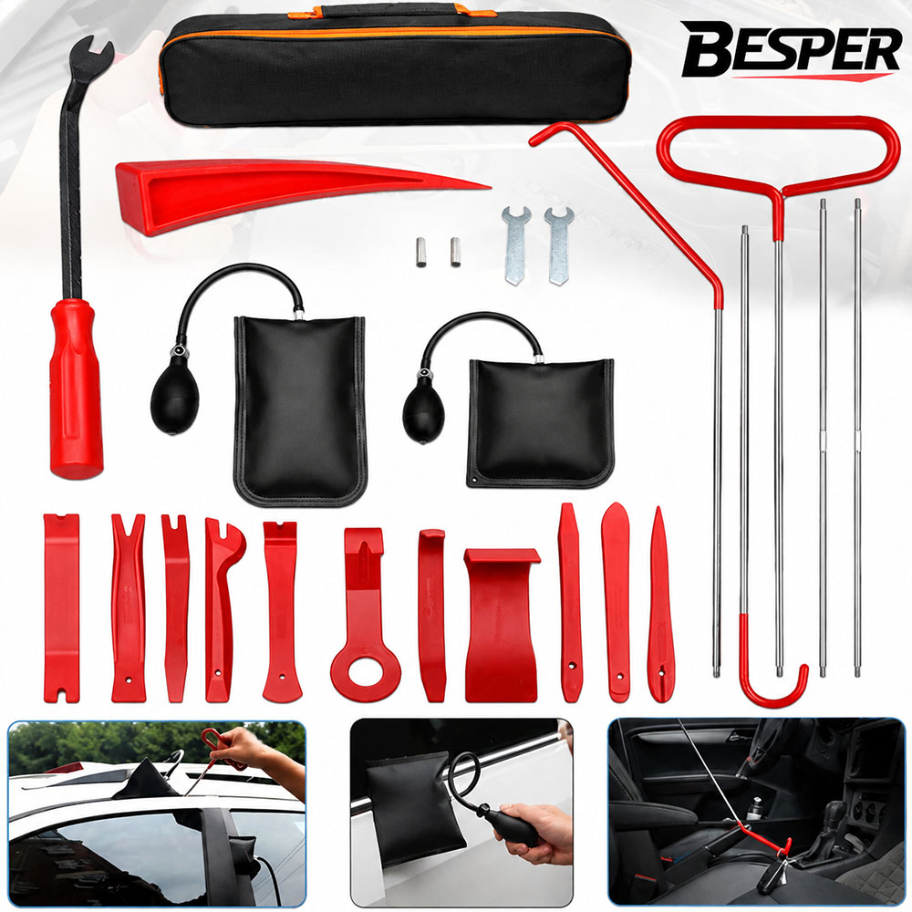Dent Repair Puller - ชุดเครื่องมือช่างกุญแจแบบใช้ลมสำหรับรถยนต์ 43/25/17 ชิ้น ประกอบด้วยถุงลมเปิดประตูแบบหนา พร้อมที่จับยาวสำหรับดึง ชุดเครื่องมือซ่อมและปลดล็อกรถยนต์ฉุกเฉิน
