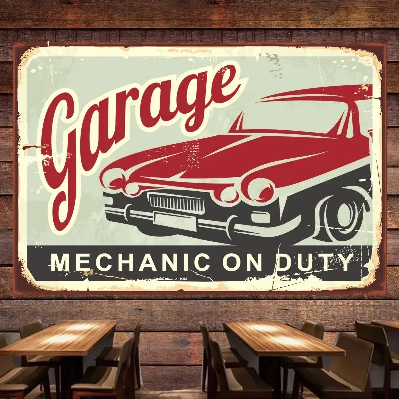 ช่าง DUTY รถยนต์ Vintage โปสเต - Auto Repair Shop Banners บทวิจารณ์และราคา